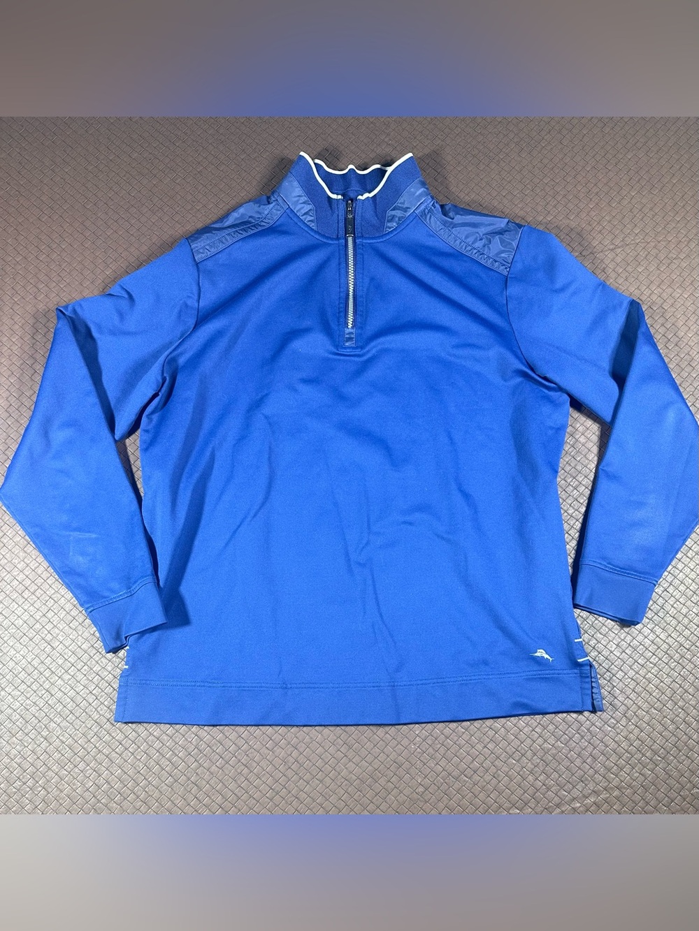Tommy Bahama Blue Performance Quarter 1/4 Zip Golf Pullover Size Medium